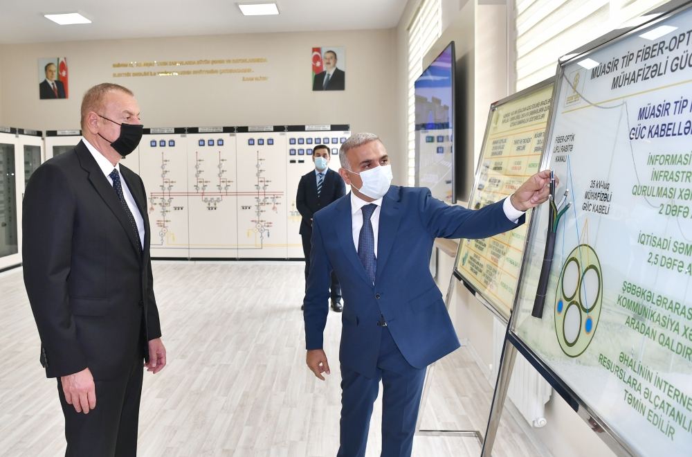 Prezident İlham Əliyev Xəzər rayonunda yarımstansiyanın açılışında iştirak edib (FOTO/VİDEO)