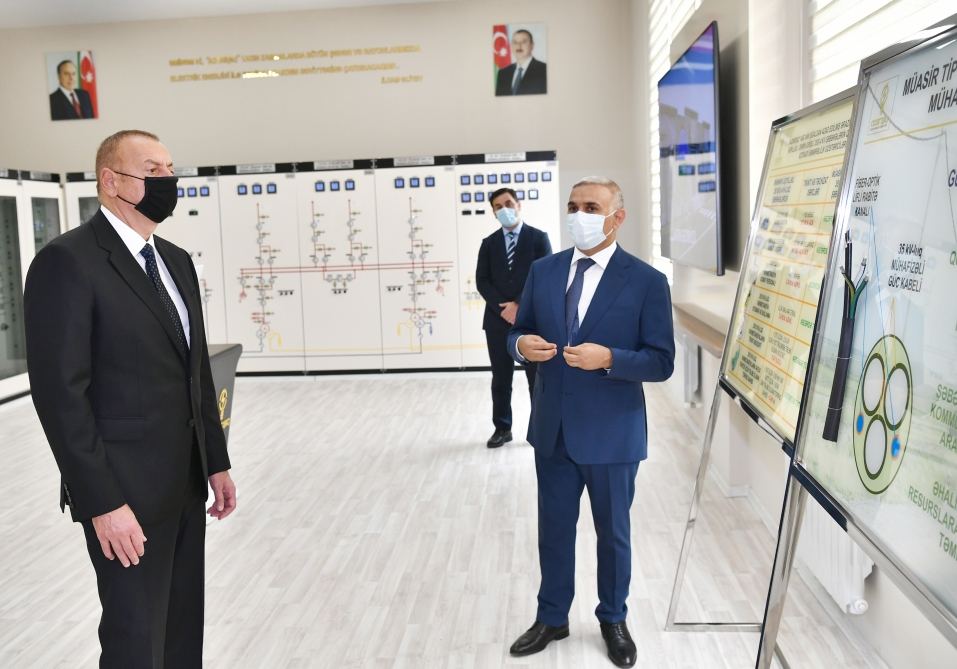 Prezident İlham Əliyev Xəzər rayonunda yarımstansiyanın açılışında iştirak edib (FOTO/VİDEO)