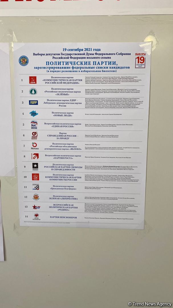 Rusiyanın Bakıdakı səfirliyində Dövlət Dumasına seçkilərlə əlaqədar səsvermə keçirilir (FOTO)