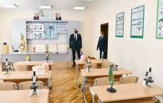 Prezident İlham Əliyev Sabunçu rayonunda 71 saylı orta məktəbdə yaradılan şəraitlə tanış olub (FOTO/VİDEO)