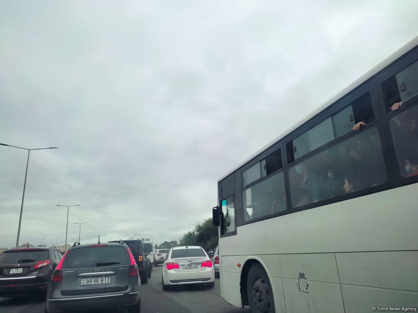 Bakı-Sumqayıt yolunda uzun tıxac yaranıb, hərəkət məhdudlaşdırılıb