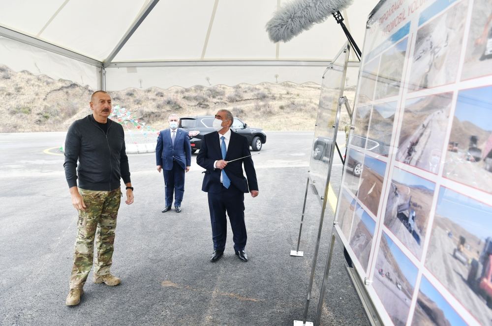 Prezident İlham Əliyev Talış-Tapqaraqoyunlu-Qaşaltı-Naftalan avtomobil yolunun təməlini qoyub (YENİLƏNİB) (FOTO/VİDEO)