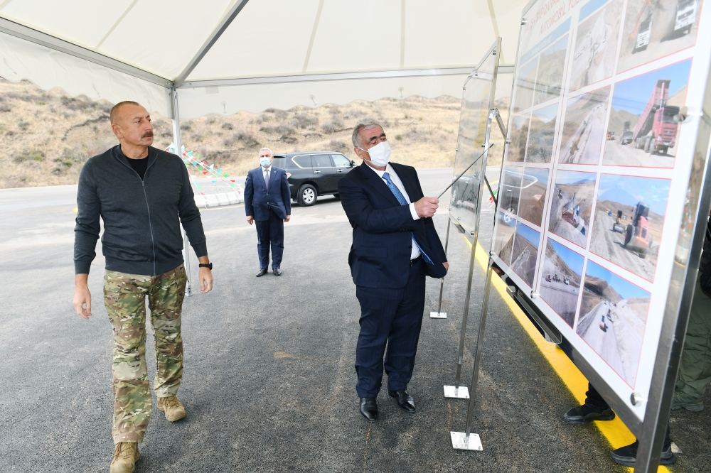 Prezident İlham Əliyev Talış-Tapqaraqoyunlu-Qaşaltı-Naftalan avtomobil yolunun təməlini qoyub (YENİLƏNİB) (FOTO/VİDEO)