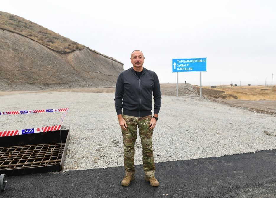 Prezident İlham Əliyev Talış-Tapqaraqoyunlu-Qaşaltı-Naftalan avtomobil yolunun təməlini qoyub (YENİLƏNİB) (FOTO/VİDEO)