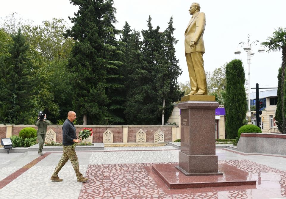 Prezident İlham Əliyev Tərtər rayonuna səfərə gəlib (FOTO)