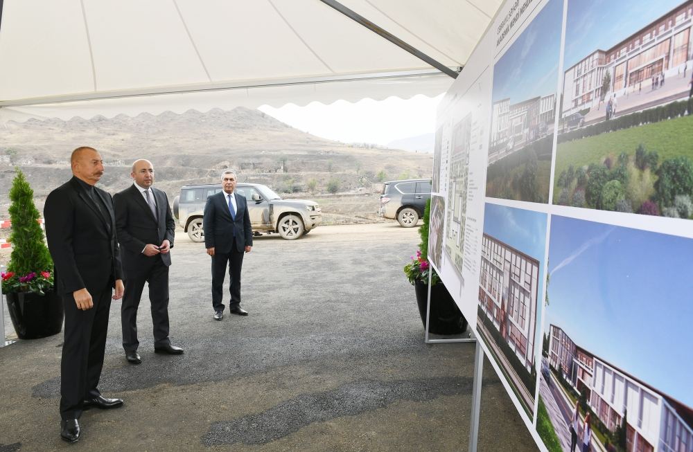 Prezident İlham Əliyev Cəbrayılda orta məktəbin təməlini qoyub (FOTO/VİDEO)