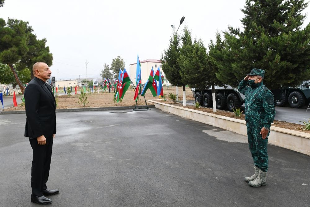 Prezident İlham Əliyev Cəbrayılda Dövlət Sərhəd Xidmətinin hərbi hissə kompleksinin açılışını edib (YENİLƏNİB) (FOTO/VİDEO)