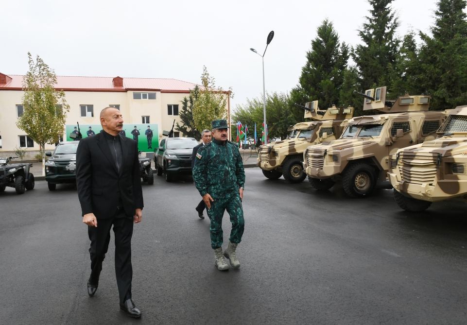 Prezident İlham Əliyev Cəbrayılda Dövlət Sərhəd Xidmətinin hərbi hissə kompleksinin açılışını edib (YENİLƏNİB) (FOTO/VİDEO)