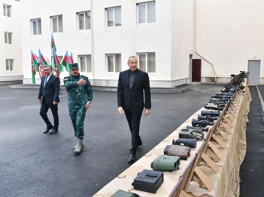 Prezident İlham Əliyev Cəbrayılda Dövlət Sərhəd Xidmətinin hərbi hissə kompleksinin açılışını edib (YENİLƏNİB) (FOTO/VİDEO)