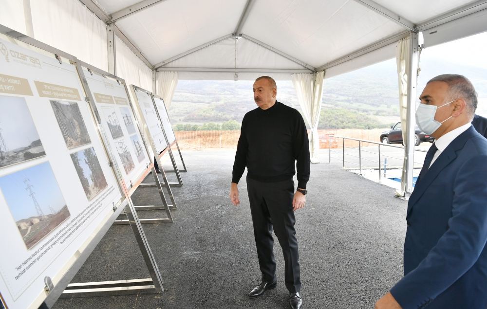 Prezident İlham Əliyev “Hadrut” Qovşaq yarımstansiyasının təməlini qoyub (FOTO/VİDEO) (YENİLƏNİB)