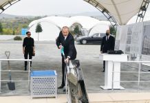 Prezident İlham Əliyev və birinci xanım Mehriban Əliyeva Füzuli şəhərində çoxmənzilli yaşayış məhəlləsinin təməlqoyma mərasimində iştirak ediblər (FOTO)