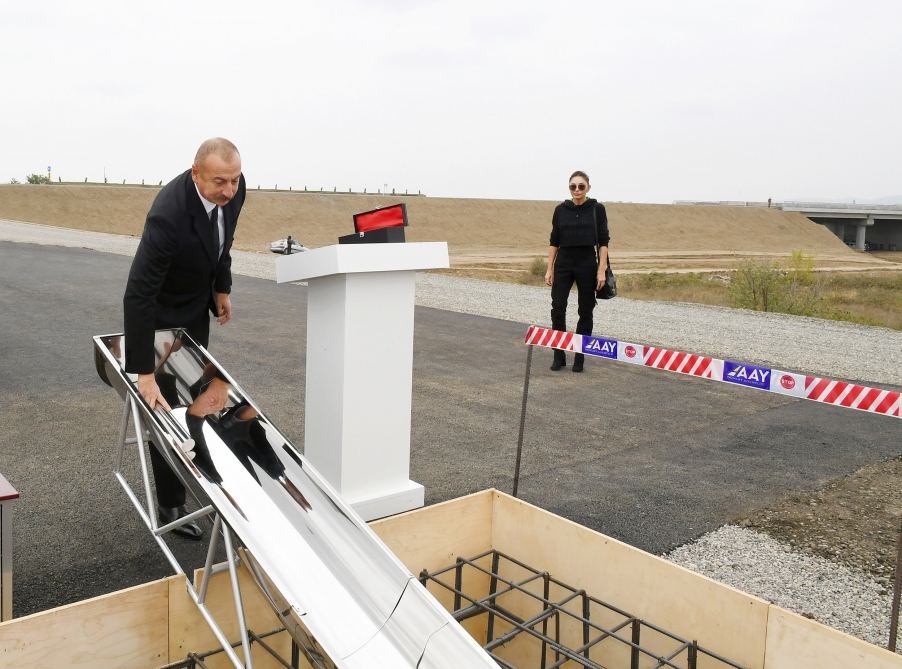 Prezident İlham Əliyev və birinci xanım Mehriban Əliyeva Füzuli rayonunda səfərdə olublar, Füzuli-Ağdam yolunun təməlini qoyublar (YENİLƏNİB) (FOTO)