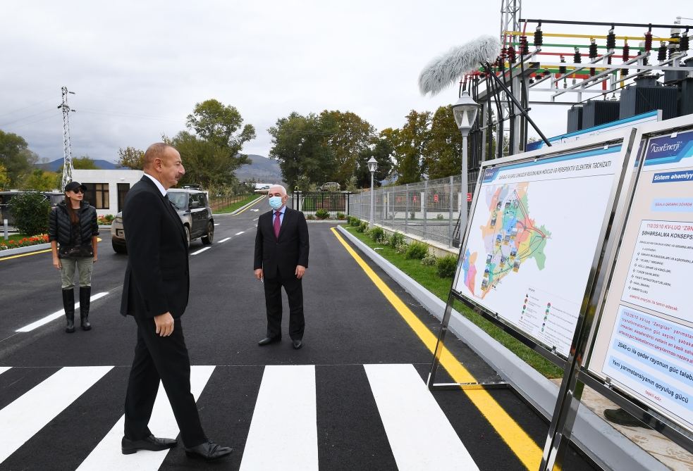 Prezident İlham Əliyev və birinci xanım Mehriban Əliyeva “Zəngilan” yarımstansiyasının açılışında iştirak ediblər (FOTO/VİDEO) (YENİLƏNİB)