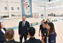 Prezident İlham Əliyev, Birinci xanım Mehriban Əliyeva və qızları Leyla Əliyeva Milli Gimnastika Arenasının yeni məşq binasında yaradılan şəraitlə tanış olublar (FOTO/VİDEO) (YENİLƏNİB)