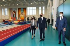 Prezident İlham Əliyev, Birinci xanım Mehriban Əliyeva və qızları Leyla Əliyeva Milli Gimnastika Arenasının yeni məşq binasında yaradılan şəraitlə tanış olublar (FOTO/VİDEO) (YENİLƏNİB)