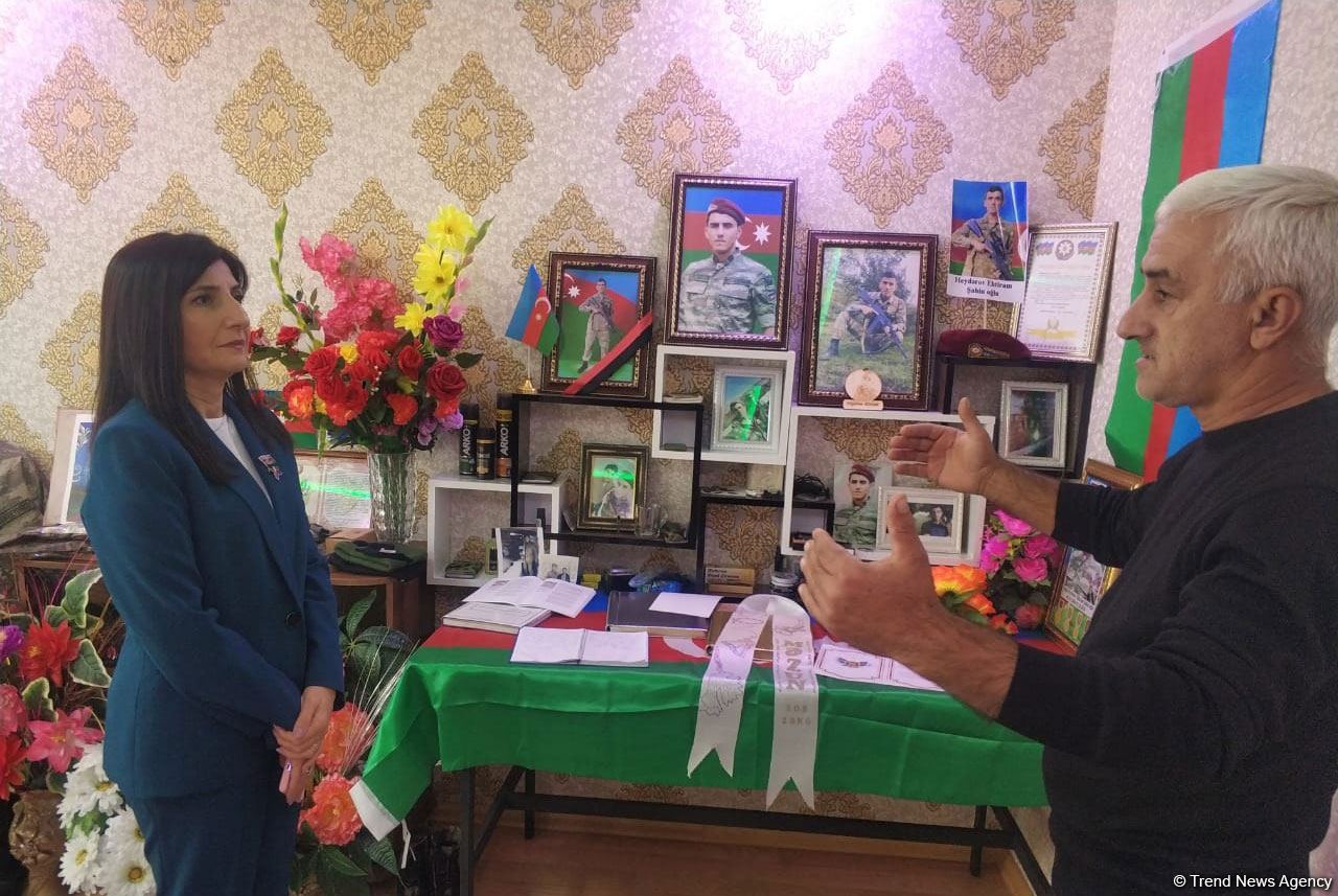 Millət vəkili Sevil Mikayılova Xaçmazda şəhid ailələri ilə görüşüb (FOTO)