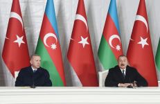 Azərbaycan və Türkiyə prezidentləri mətbuata birgə bəyanatlarla çıxış ediblər (FOTO/VİDEO) (YENİLƏNİB)