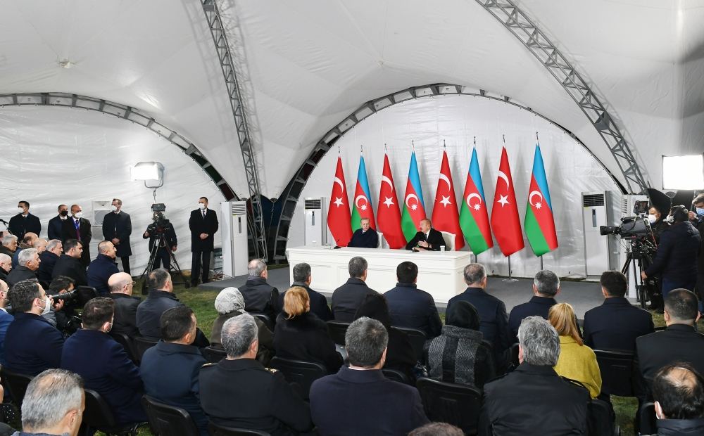 Azərbaycan və Türkiyə prezidentləri mətbuata birgə bəyanatlarla çıxış ediblər (FOTO/VİDEO) (YENİLƏNİB)