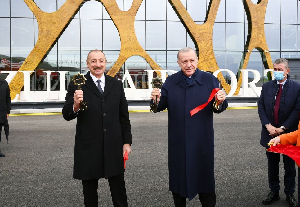 Prezident İlham Əliyev və Rəcəb Tayyib Ərdoğan Füzuli Beynəlxalq Hava Limanının rəsmi açılışını ediblər (FOTO/VİDEO) (YENİLƏNİB)
