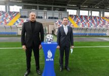 Prezident İlham Əliyev və birinci xanım Mehriban Əliyeva Şamaxı şəhər stadionunun açılışında iştirak ediblər (FOTO/VİDEO) (YENİLƏNİB)
