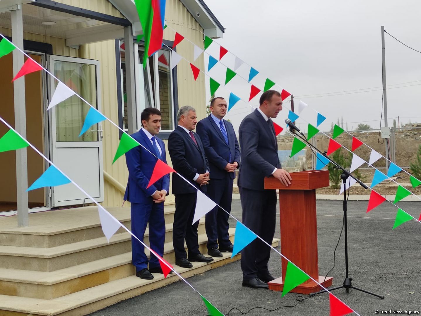 Tərtərdə Ermənistanın atəşi nəticəsində dağılan məktəbin modul tipli yeni binasının açılışı olub (FOTO)