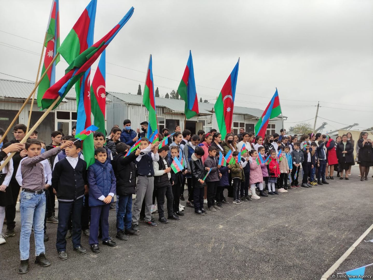 Tərtərdə Ermənistanın atəşi nəticəsində dağılan məktəbin modul tipli yeni binasının açılışı olub (FOTO)