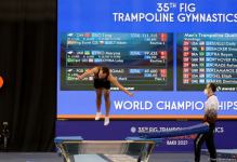 Batut Gimnastikası və Tamblinq üzrə 35-ci Dünya Çempionatının birinci günündən ən maraqlı görüntülər (FOTO)
