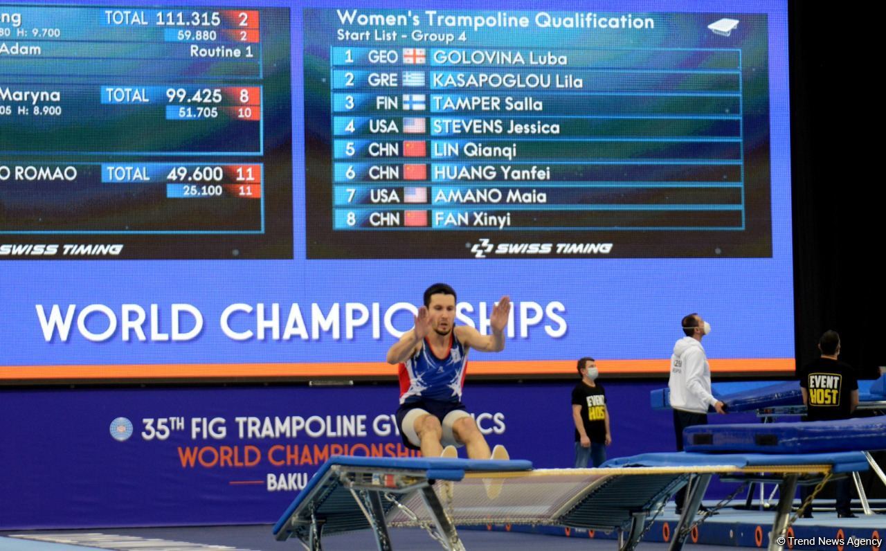 Batut Gimnastikası və Tamblinq üzrə 35-ci Dünya Çempionatının birinci günündən ən maraqlı görüntülər (FOTO)