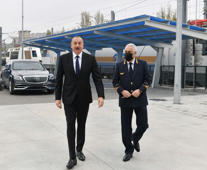 Prezident İlham Əliyev yeni Biləcəri lokomotiv deposunun açılışında iştirak edib (FOTO/VİDEO)
