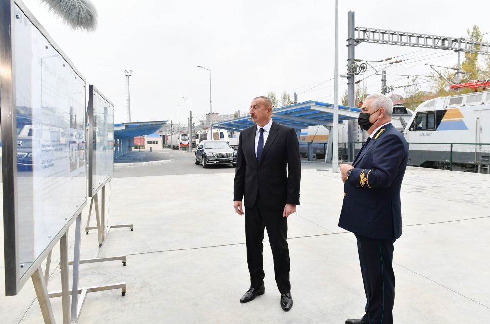 Prezident İlham Əliyev yeni Biləcəri lokomotiv deposunun açılışında iştirak edib (FOTO/VİDEO)