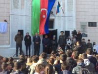 Vətən müharibəsi şəhidinin barelyefinin açılış mərasimi keçirilib (FOTO)