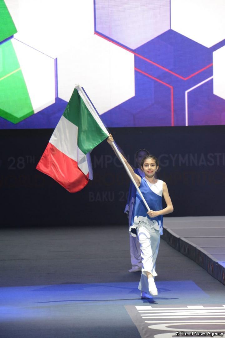 Bakıda Batut Gimnastikası üzrə 28-ci Dünya Yaş Qrupları Yarışlarının açılış mərasimi keçirilib (FOTO)
