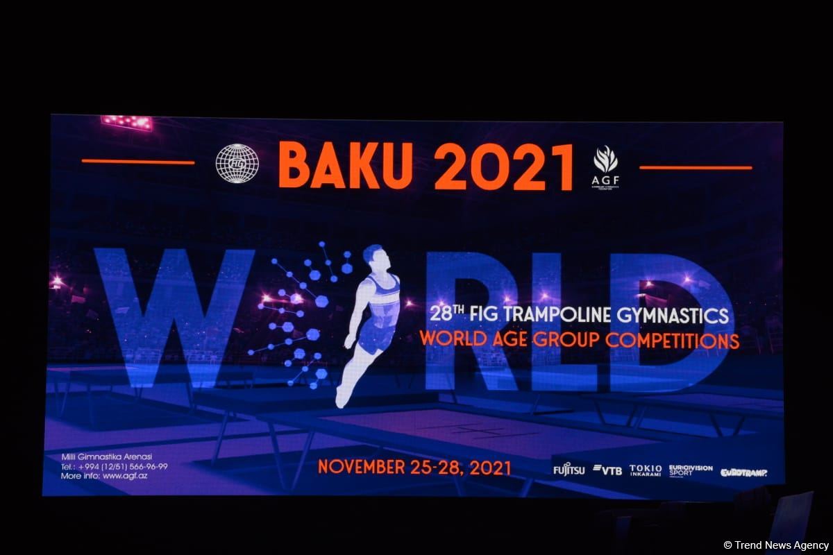 Bakıda Batut Gimnastikası üzrə 28-ci Dünya Yaş Qrupları Yarışlarının açılış mərasimi keçirilib (FOTO)