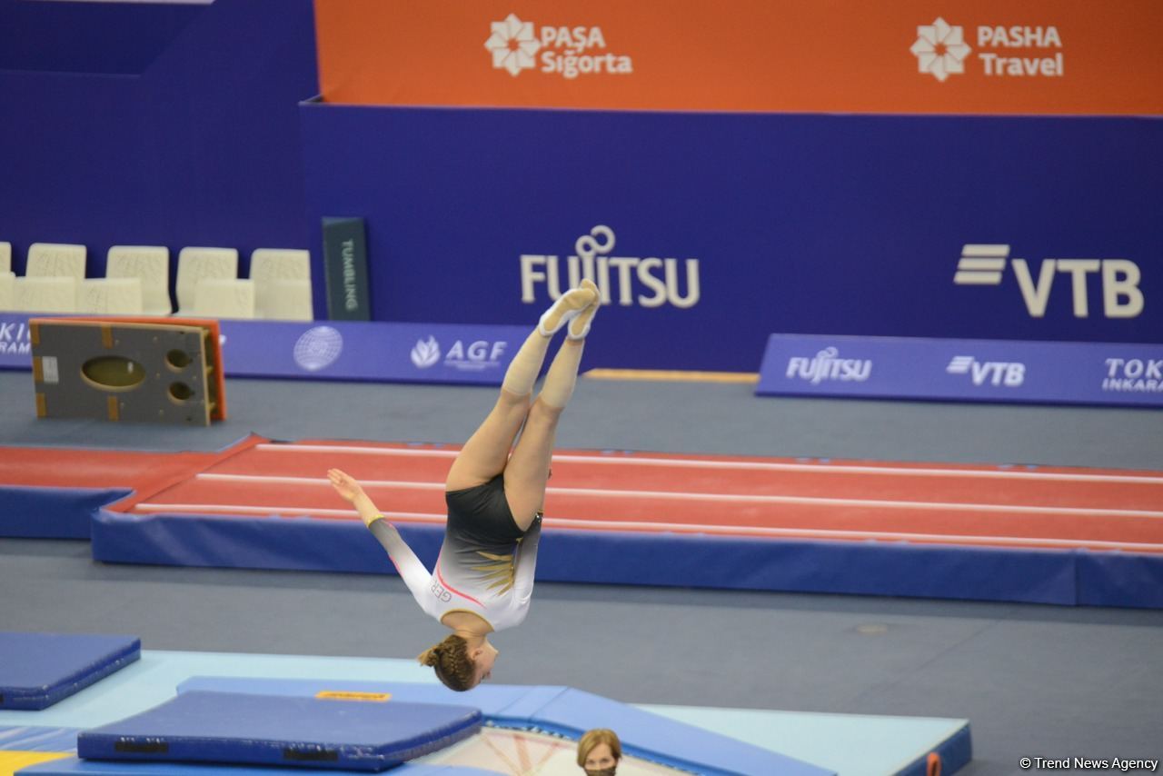 Batut Gimnastikası üzrə 28-ci Dünya Yaş Qrupları Yarışlarının birinci günündə final mərhələsi başlayıb (FOTO)