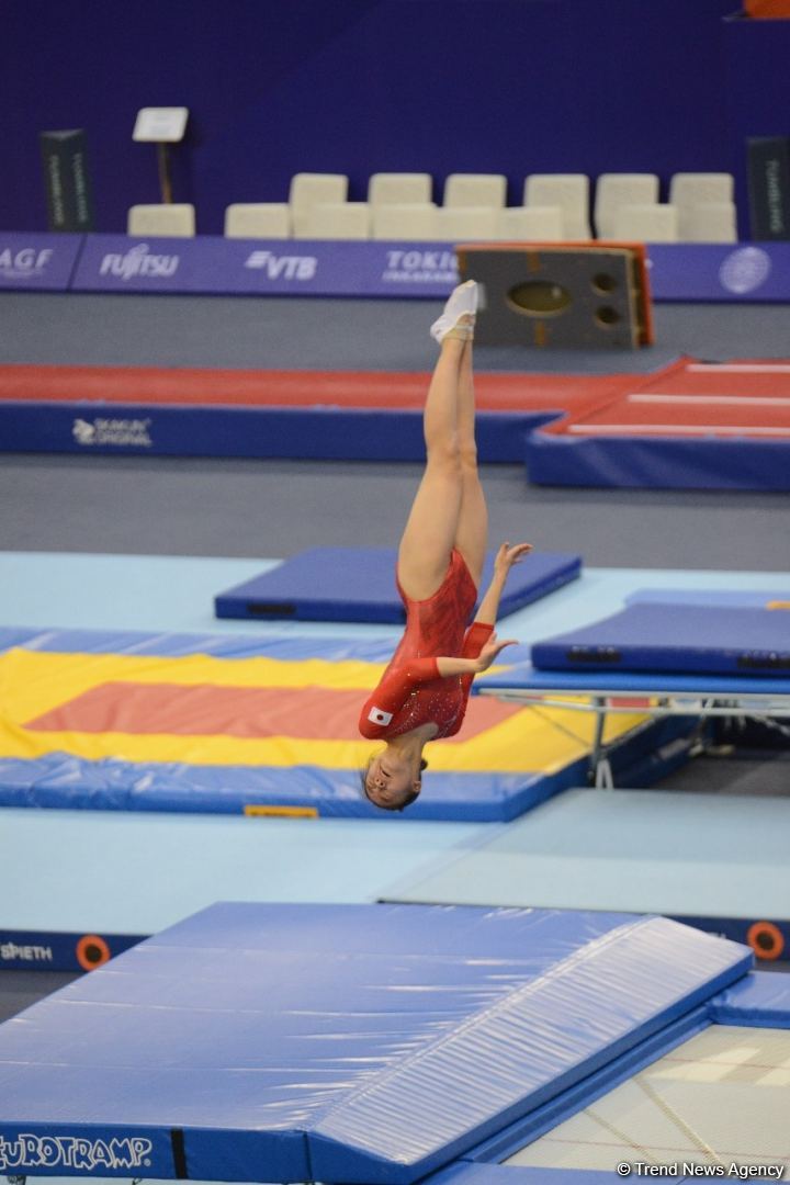 Batut Gimnastikası üzrə 28-ci Dünya Yaş Qrupları Yarışlarının birinci günündə final mərhələsi başlayıb (FOTO)