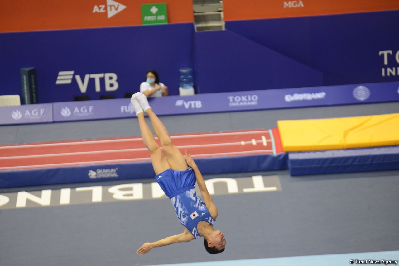 Batut Gimnastikası üzrə 28-ci Dünya Yaş Qrupları Yarışlarının birinci günündə final mərhələsi başlayıb (FOTO)