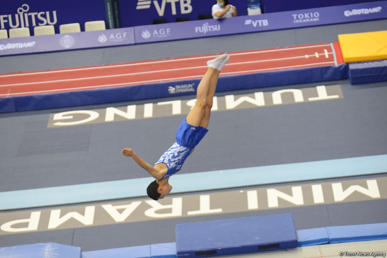Batut Gimnastikası üzrə 28-ci Dünya Yaş Qrupları Yarışlarının birinci günündə final mərhələsi başlayıb (FOTO)