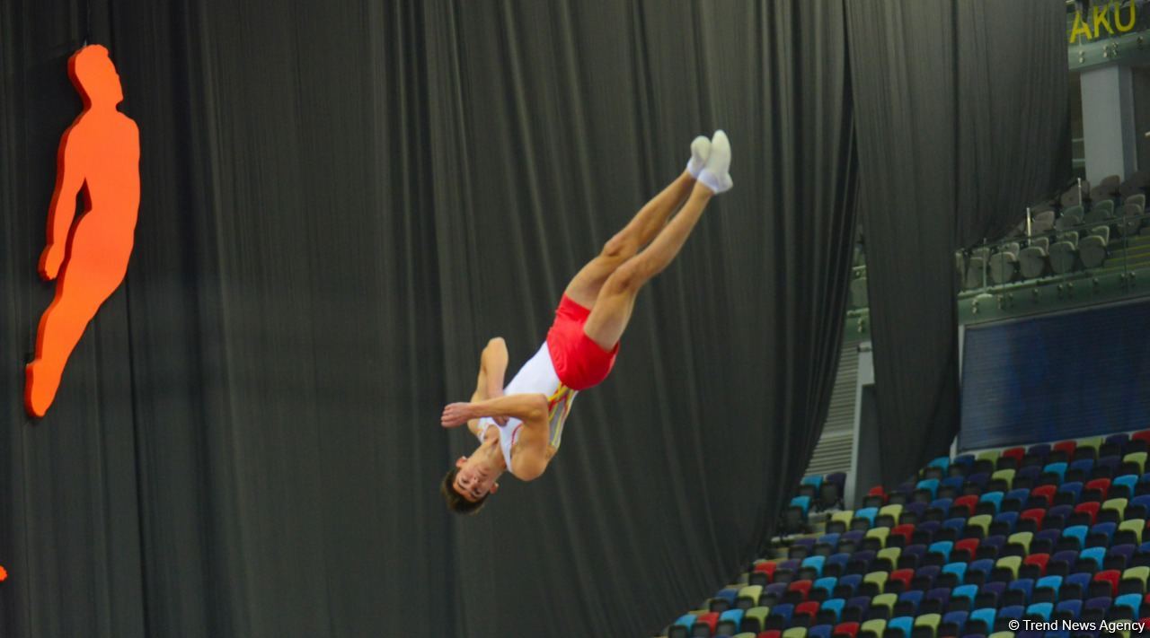 Bakıda Batut Gimnastikası üzrə 28-ci Dünya Yaş Qrupları Yarışları start götürüb (FOTO)
