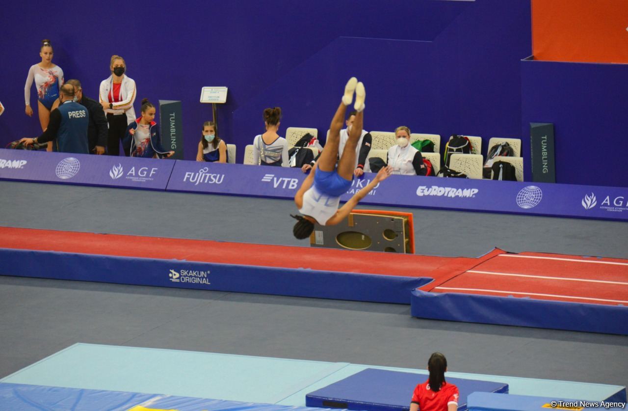 Bakıda Batut Gimnastikası üzrə 28-ci Dünya Yaş Qrupları Yarışları start götürüb (FOTO)