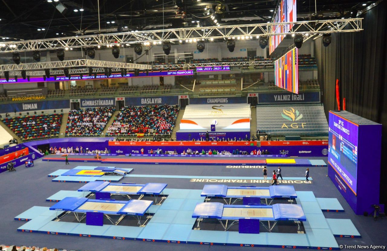 Bakıda Batut Gimnastikası üzrə 28-ci Dünya Yaş Qrupları Yarışları start götürüb (FOTO)