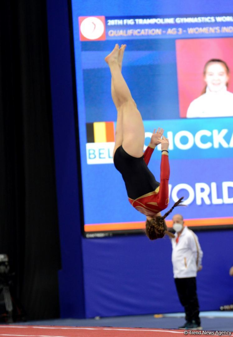Milli Gimnastika Arenasında Batut Gimnastikası üzrə Dünya Yaş Qrupları Yarışları davam edir (FOTO)