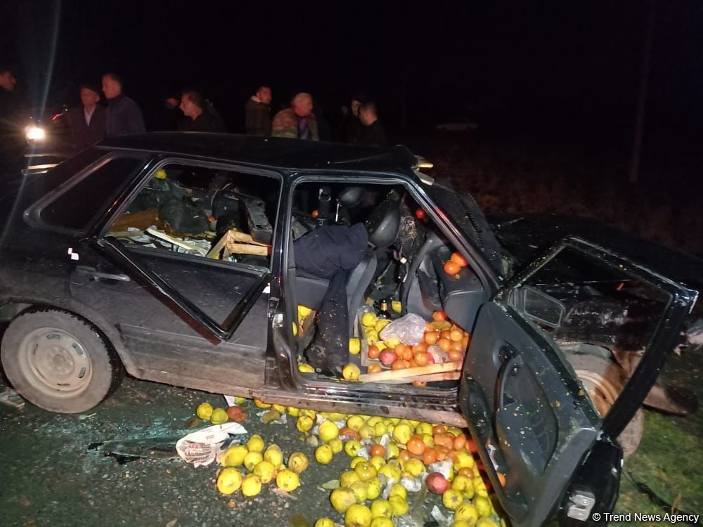 Yevlaxda ağır qəza baş verib, bir nəfər ölüb (FOTO)