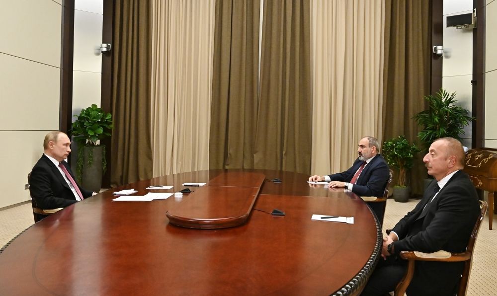 Soçidə Vladimir Putin, Prezident İlham Əliyev və Nikol Paşinyan arasında üçtərəfli görüş keçirilib (FOTO/VİDEO) (YENİLƏNİB)