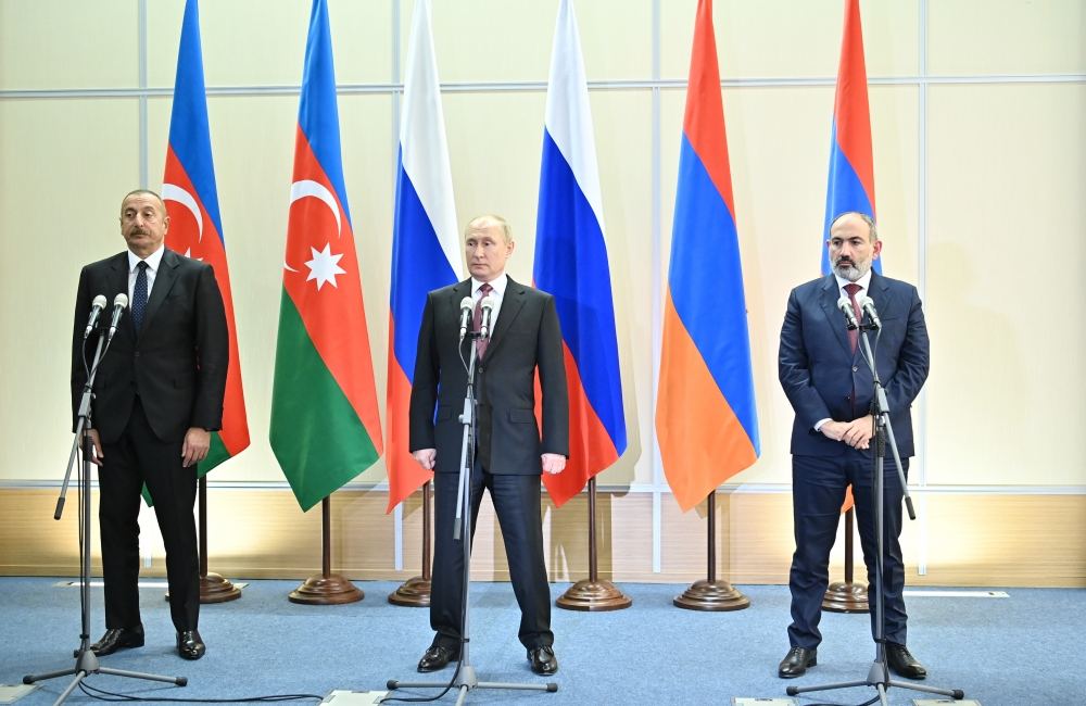 Azərbaycan Prezidenti, Ermənistan baş naziri və Rusiya Prezidenti Bəyanat imzalayıblar (FOTO)