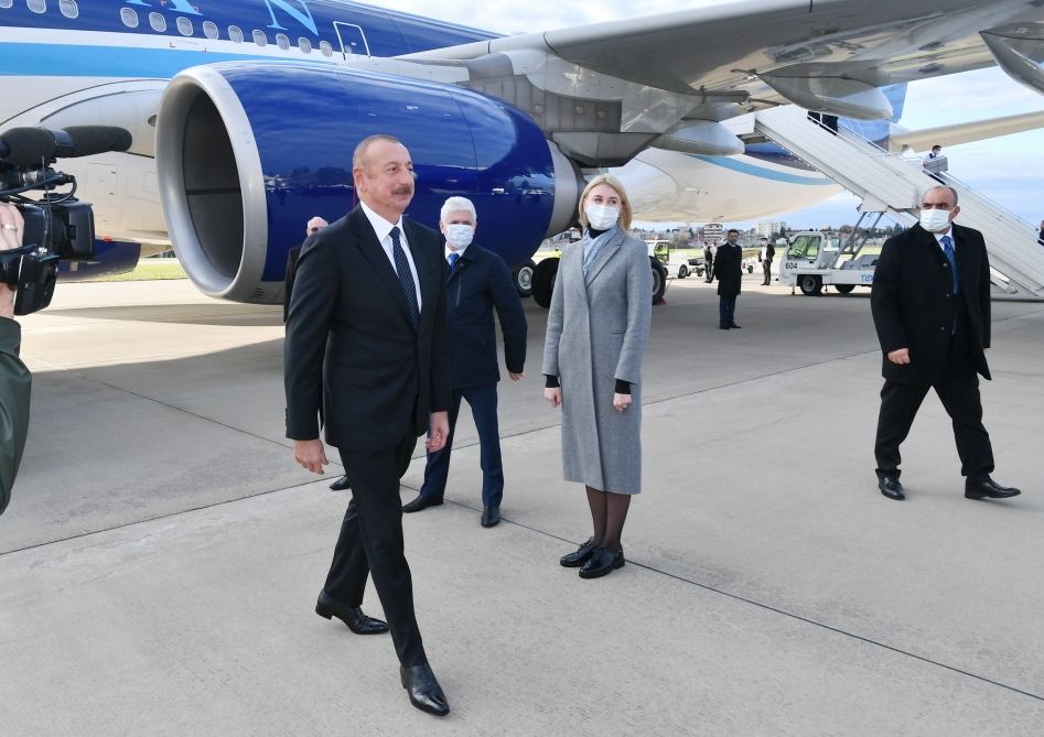 Prezident İlham Əliyev Soçi şəhərinə işgüzar səfərə gəlib (FOTO/VİDEO)