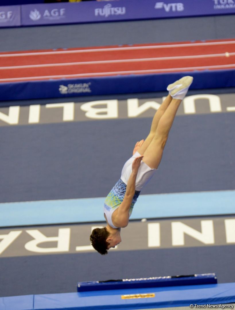 Bakıda Batut Gimnastikası üzrə 28-ci Dünya Yaş Qrupları Yarışlarının ikinci günü start götürüb (FOTO)