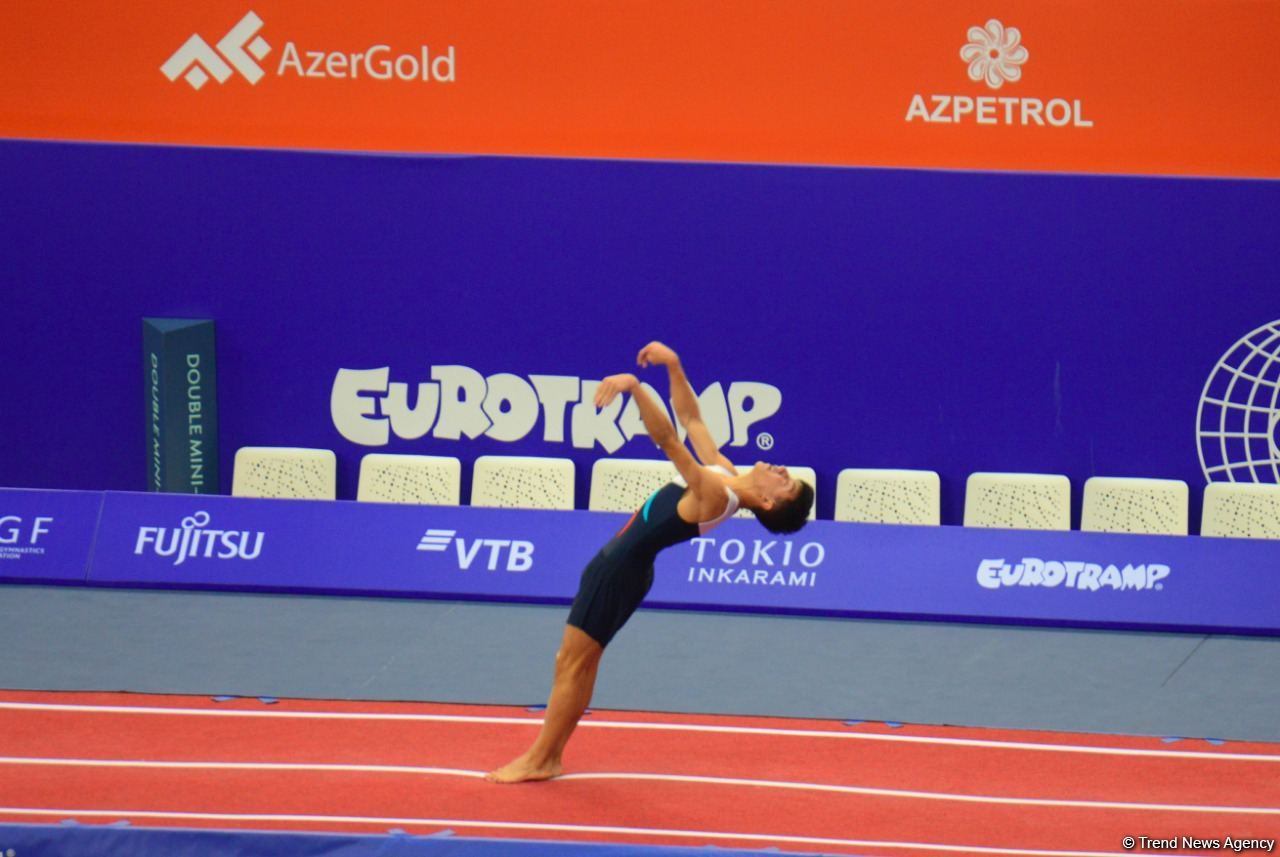 Bakıda Batut Gimnastikası üzrə 28-ci Dünya Yaş Qrupları Yarışlarının ikinci günü start götürüb (FOTO)