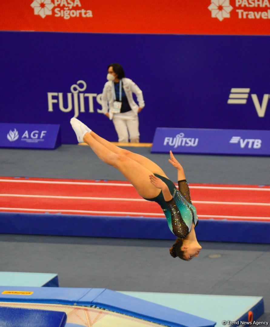 Bakıda Batut Gimnastikası üzrə 28-ci Dünya Yaş Qrupları Yarışlarının ikinci günü start götürüb (FOTO)