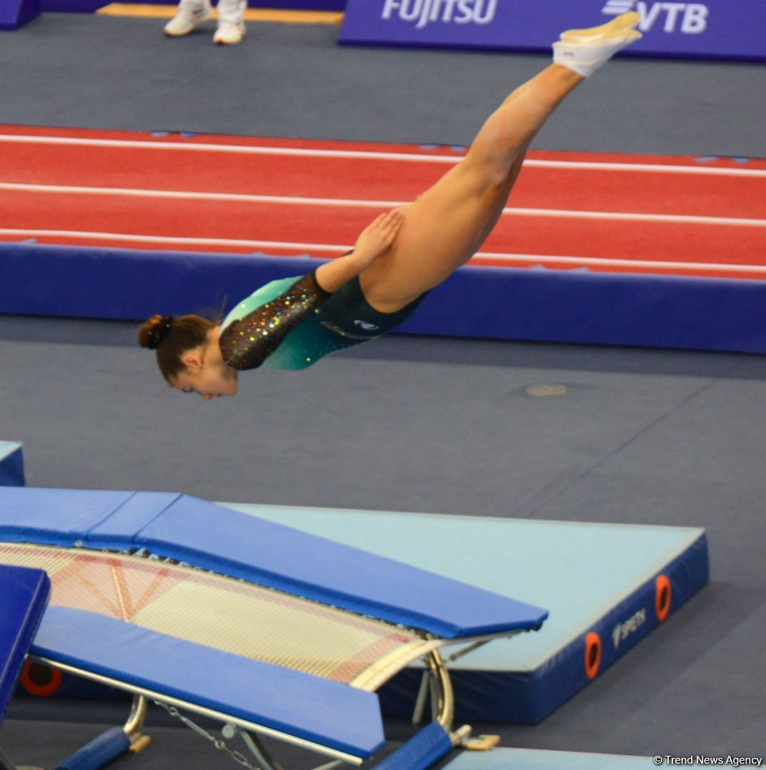 Bakıda Batut Gimnastikası üzrə 28-ci Dünya Yaş Qrupları Yarışlarının ikinci günü start götürüb (FOTO)