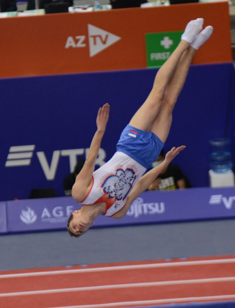 Bakıda batut gimnastikası və tamblinq üzrə Dünya Yaş Qrupları yarışlarının üçüncü gününün ən gözəl anları (FOTO)